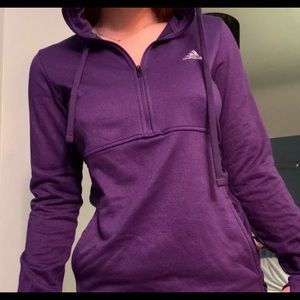 Adorable and cozy purple Adidas quarter zip!